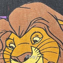 T-shirt vintage des années 90 Disney Le Roi Lion couture unique recto-verso fabriqué aux États-Unis taille L