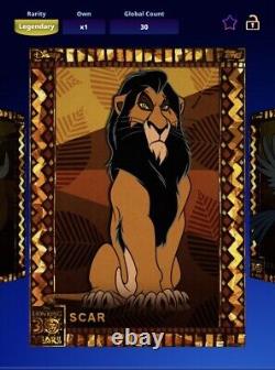 Topps Disney Collect Scar Roi Lion Collection du 30e Anniversaire Légendaire LE 30