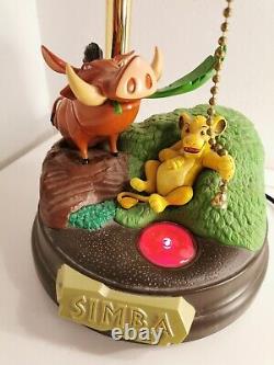 Très Rare Vintage! Lampe Musicale Disney Lion King Animée Avec Simba & Pumba