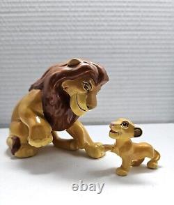 Très rare! 1994 Disney Le Roi Lion Mufasa & Simba Ensemble de figurines en céramique par Schmid