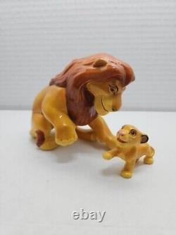 Très rare! 1994 Disney Le Roi Lion Mufasa & Simba Ensemble de figurines en céramique par Schmid