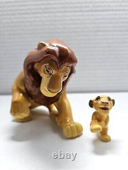 Très rare! 1994 Disney Le Roi Lion Mufasa & Simba Ensemble de figurines en céramique par Schmid