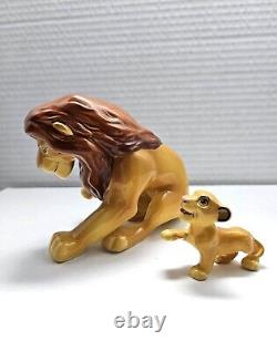 Très rare! 1994 Disney Le Roi Lion Mufasa & Simba Ensemble de figurines en céramique par Schmid