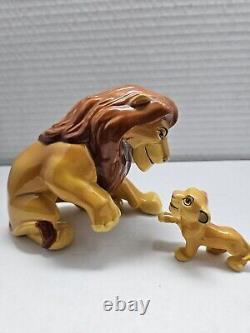 Très rare! 1994 Disney Le Roi Lion Mufasa & Simba Ensemble de figurines en céramique par Schmid