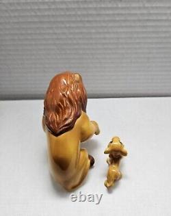 Très rare! 1994 Disney Le Roi Lion Mufasa & Simba Ensemble de figurines en céramique par Schmid