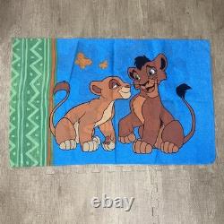 VTG 1994 DISNEY LE ROI LION LA FIERTE DE SIMBA 2 ENORMES DRAPS ENSEMBLE DE 7 PIÈCES AVEC JUPE DE COUETTE
