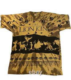 VTG Le Roi Lion Disney Jerry Leigh T-shirt en tie-dye usé à une seule couture L