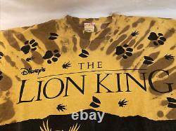 VTG Le Roi Lion Disney Jerry Leigh T-shirt en tie-dye usé à une seule couture L