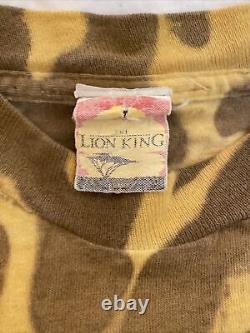 VTG Le Roi Lion Disney Jerry Leigh T-shirt en tie-dye usé à une seule couture L