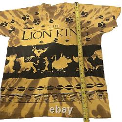 VTG Le Roi Lion Disney Jerry Leigh T-shirt en tie-dye usé à une seule couture L