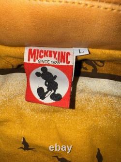 Veste Vintage Disney Le Roi Lion Simba Mickey Inc L Manches en Cuir Rare des Années 90
