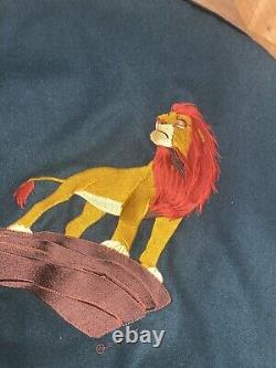 Veste bombardier en daim et laine Lion King Vintage des années 90 de Disney, taille Large