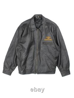Veste en cuir Disney Le Roi Lion 1994 90s noire rare vintage (taille L)