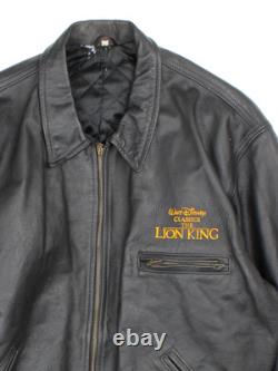 Veste en cuir Disney Le Roi Lion 1994 90s noire rare vintage (taille L)