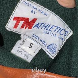 Veste en cuir et laine de l'équipe d'animation du Roi Lion Disney vintage taille petite