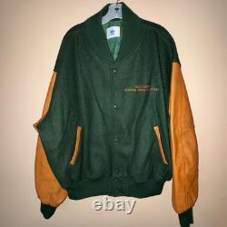 Veste en cuir et laine de l'équipe d'animation vintage du Roi Lion Disney Taille XL