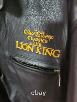 Veste en cuir originale et vintage de la première du Roi Lion de Disney, unisexe, RARE 1994