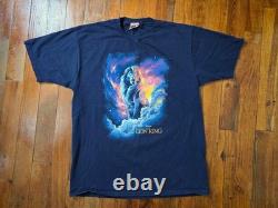 Vintage 1994 Disney Le Roi Lion Mufasa dans les nuages bleu foncé taille XL état neuf