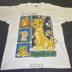 Vintage 1994 Disney Le Roi Lion Simba Nala Shirt XL Mufasa Toy Story Aladdin