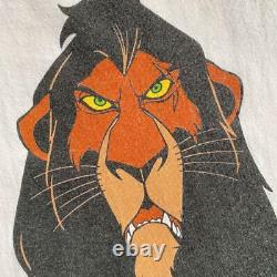 Vintage 90's Disney The Lion King Blanc Manches Courtes T-shirt Taille XL D'occasion