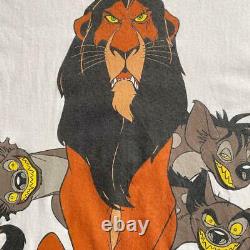 Vintage 90's Disney The Lion King Blanc Manches Courtes T-shirt Taille XL D'occasion