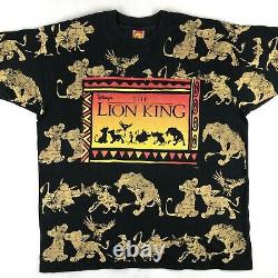 Vintage 90s The Lion King Walt Disney T-shirt XL Film Dessin Animé Hip Hop