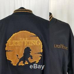 Vintage'94 Disney Le Roi Lion Patch Toile Bomber Letterman Jacket XL