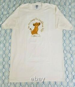 Vintage Années 90 Disney Channel Lion King Simba T Shirt Movie Promo Large