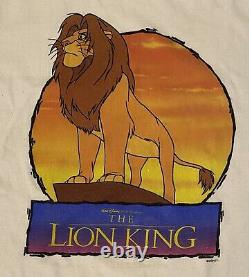 Vintage Années 90 The Lion King Promo T Shirt Simba Nala Disney Size XL Rare Aladdin