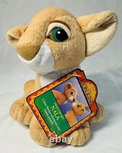 Vintage Disney Le Roi Lion Simba et Nala En Amoureux Peluche Baiser Neuf avec Étiquette