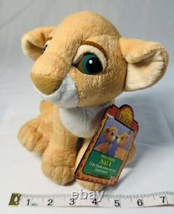 Vintage Disney Le Roi Lion Simba et Nala En Amoureux Peluche Baiser Neuf avec Étiquette