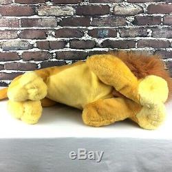 Vintage Disney Mattel Le Roi Lion En Peluche Grand Mufasa Jumbo Animal En Peluche 24