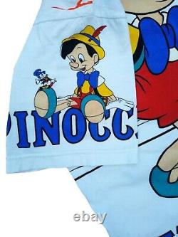 Vintage Disney Pinocchio All Over Imprimer T-shirt De 90 Aladdin Lion King Mickey