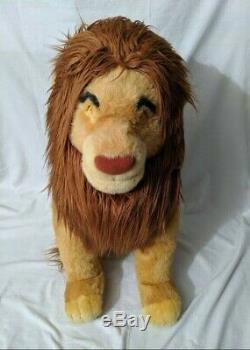 Vintage Disney Store 32 Jumbo Simba Grand Roi Lion En Peluche Balises Nouveau