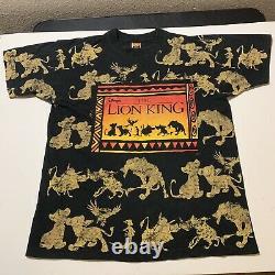 Vintage Disney The Lion King All Over Print Film T-shirt USA Made Men's XL