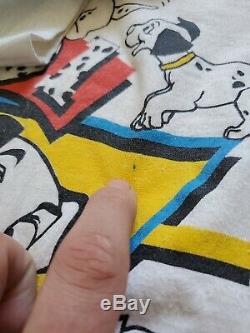 Vtg 101 Dalmatiens All Over Imprimer Disney Film Promo Shirt Lion Toy Story Roi