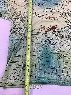 Vtg 90s The Lion King Movie T Shirt Simba Nala Disney Size Large XL Brodé