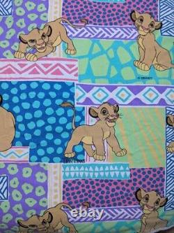 Vtg Années 90 Disney Lion King Simba Duvet Cover Fabric Sheets Literie Pastel #3