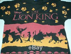 Vtg Le Roi Lion All Over Imprimee 90 Point T-shirt Disney Jerry Leigh
