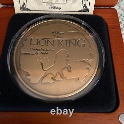 Walt Disney Le Roi Lion 15e Anniversaire 6/1994 Pièce en Bronze #673/1000 avec COA Mje