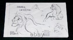 Walt Disney Le Roi Lion Feuille de modèle de production originale Simba Ensemble de 5