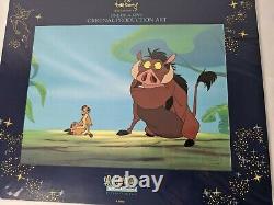 Walt Disney Lion King Timon Pumbaa Tv Production Originale Cel Animation + Coa