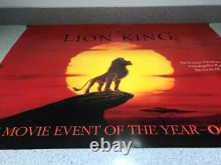 Walt Disney's LE ROI LION Affiche de film Quad UK 1994 RARE